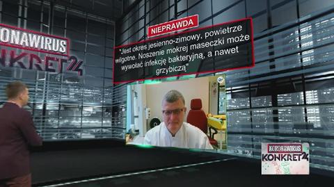 Noszenie mokrej maseczki może wywołać infekcję bakteryjną, a nawet grzybiczą? Odpowiada doktor Grzesiowski