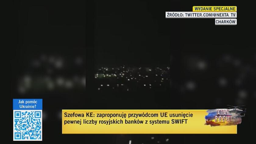 Ołeh Biłecki, dziennikarz Ukraina24, relacjonuje sytuację w Kijowie (nagranie z 26 lutego, godzina 23)