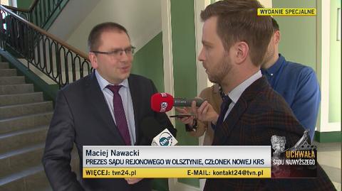Prezes Maciej Nawacki w rozmowie z dziennikarzami