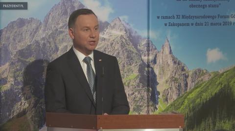 Prezydent Andrzej Duda w Zakopanem mówił, że polskie rodziny coraz częściej podróżują