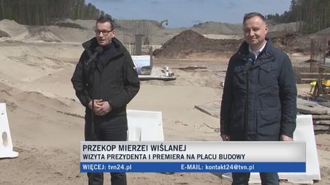 Prezydent i premier na placu budowy przekopu Mierzei Wiślanej