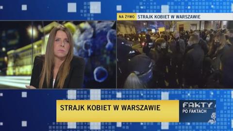 Przepychanki z policją na rondzie de Gaulle'a - relacja reportera TVN24