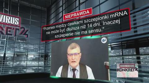 "Przerwa między dawkami szczepionki mRNA nie może być dłuższa niż 14 dni". Dr Grzesiowski: to nieprawdziwa i szkodliwa informacja