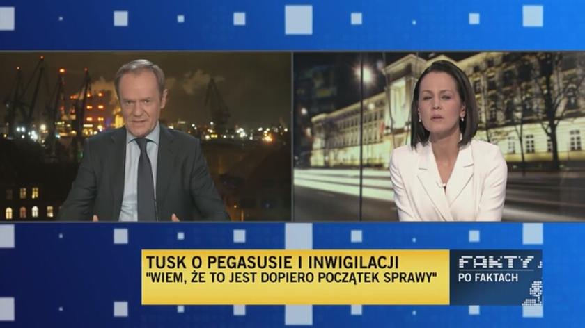 Przewodniczący PO Donald Tusk o komisji śledczej w sprawie afery Pegasusa