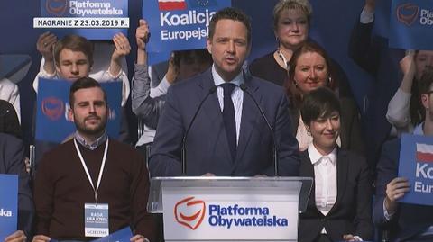 Rafał Trzaskowski podczas inauguracji kampanii Koalicji Europejskiej 