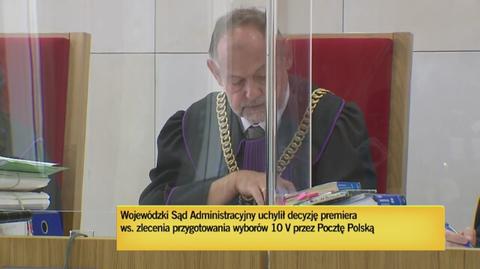 Wojewódzki Sąd Administracyjny uchylił decyzję premiera ws. zlecenia przygotowania wyborów 10 maja przez Pocztę Polską