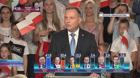 Wystąpienie Andrzeja Dudy w Łowiczu po ogłoszeniu wyników wyborów 