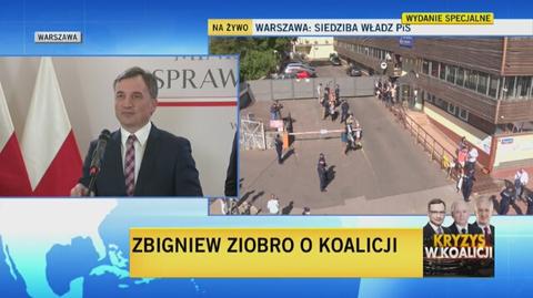 Zbigniew Ziobro o sytuacji w Zjednoczonej Prawicy